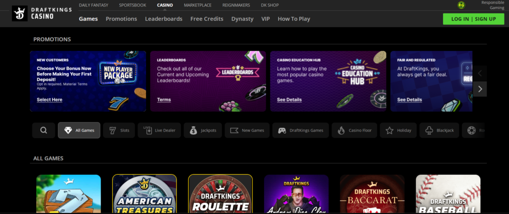 draftkings casino front